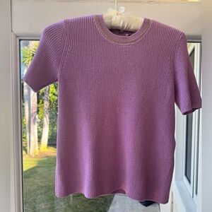 Lavender Short Sleeve Knit Top